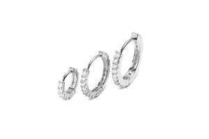 Micro Stellar Hoops RHODIUM